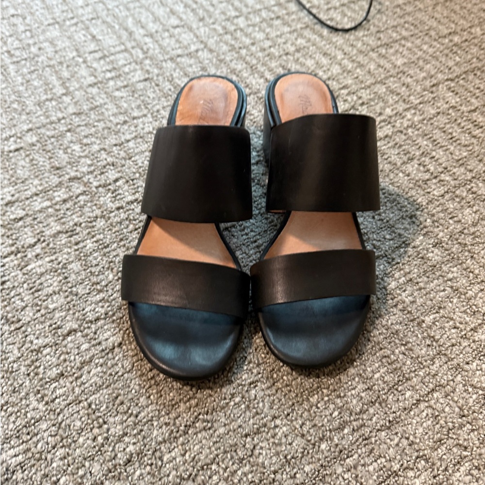 Madewell black leather sandals